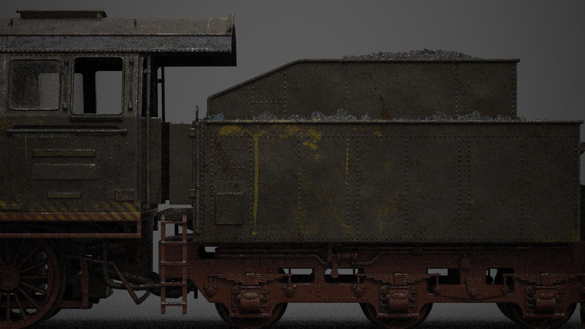  steam-The locomotive  Low-poly 3D model_13