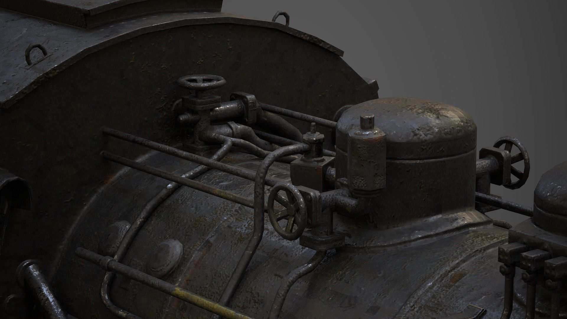  steam-The locomotive  Low-poly 3D model_11