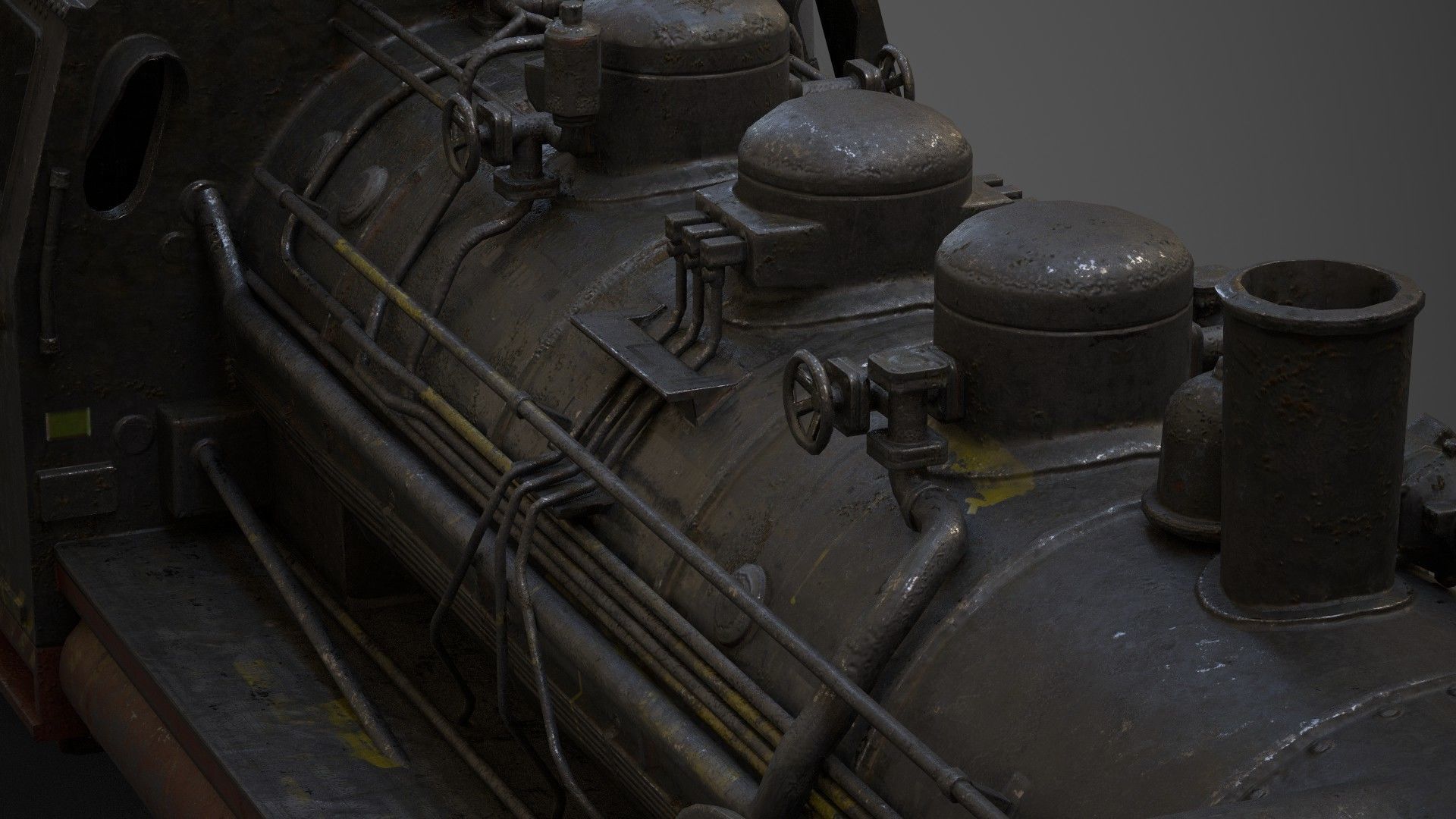  steam-The locomotive  Low-poly 3D model_9