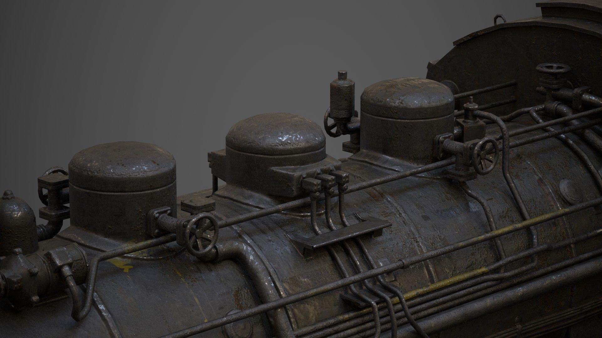  steam-The locomotive  Low-poly 3D model_20