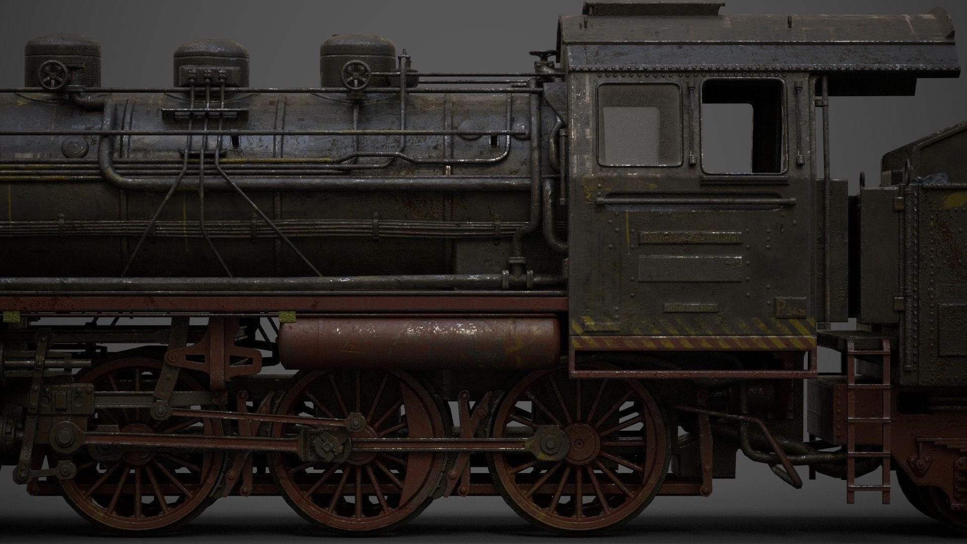  steam-The locomotive  Low-poly 3D model_4