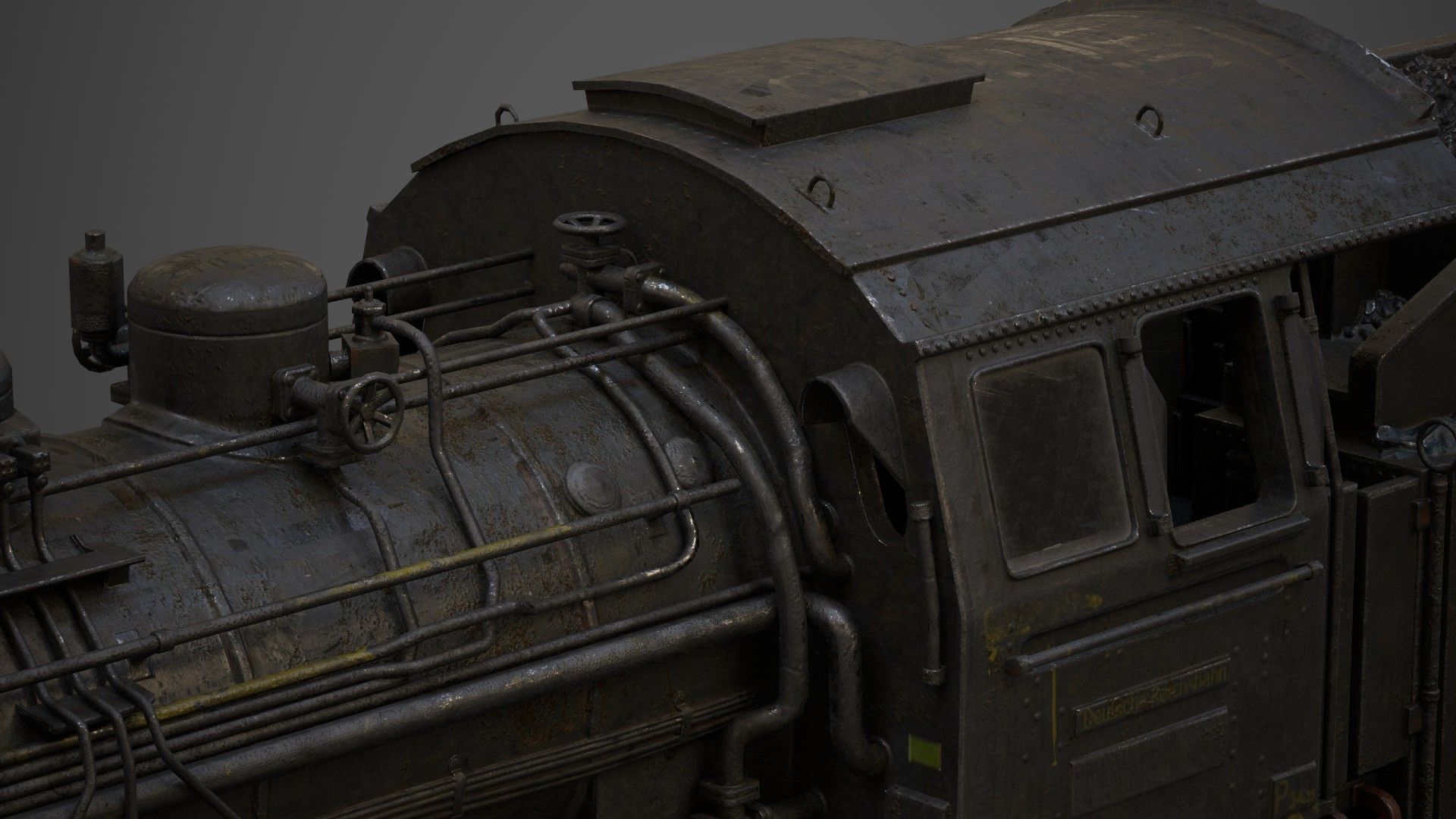  steam-The locomotive  Low-poly 3D model_19