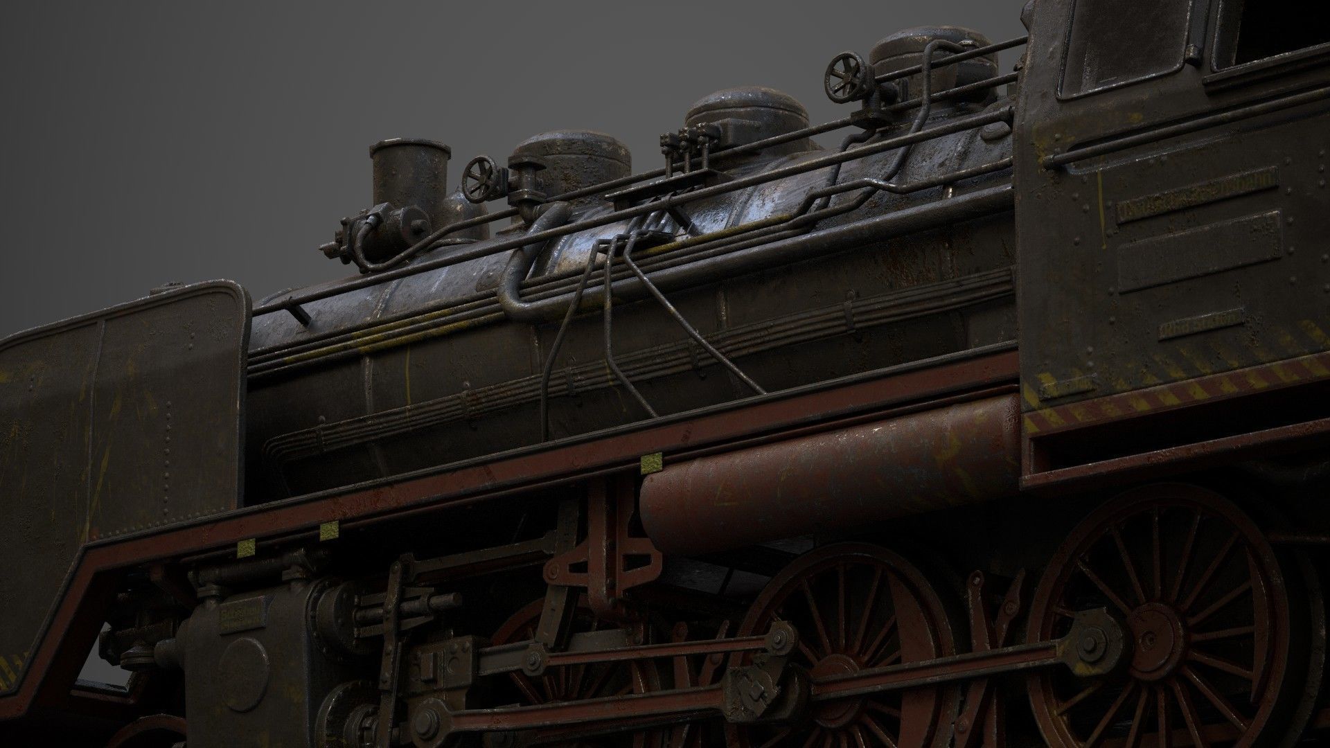  steam-The locomotive  Low-poly 3D model_8