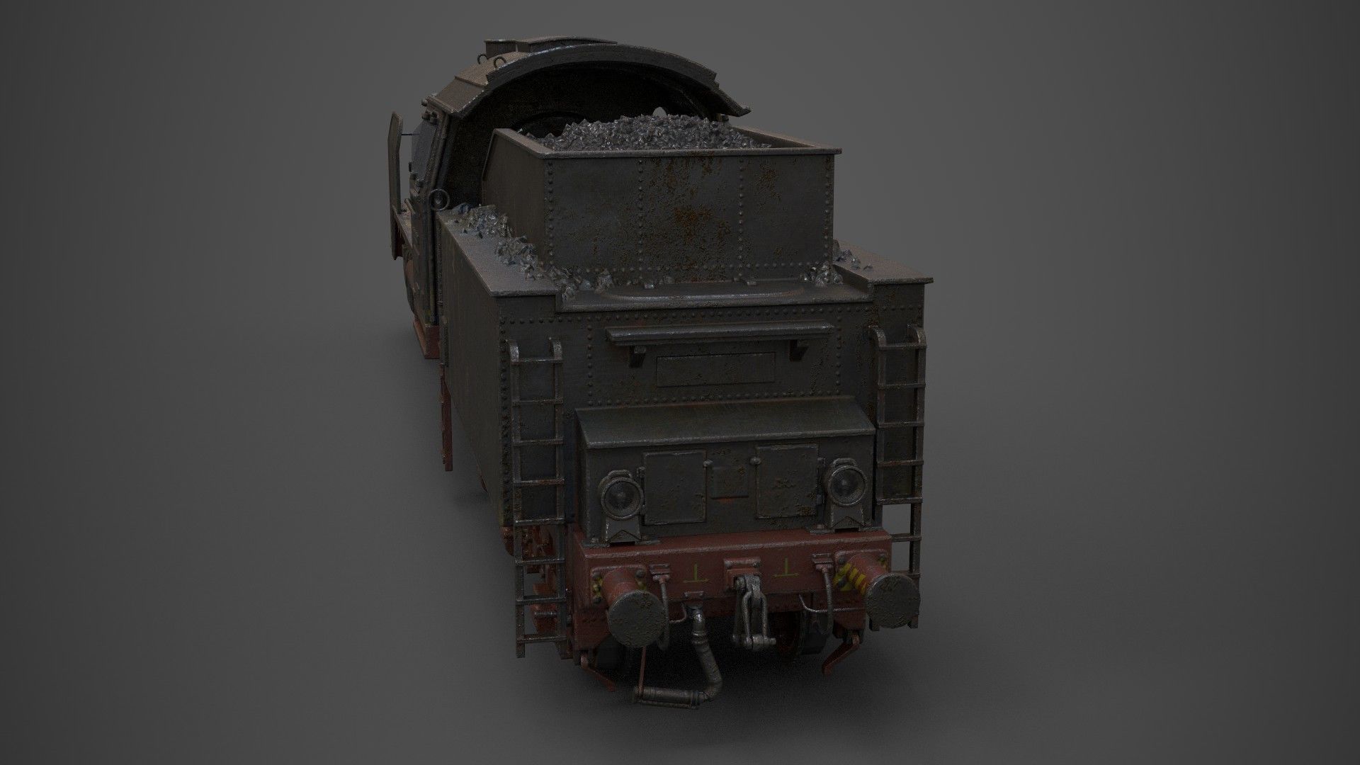  steam-The locomotive  Low-poly 3D model_16