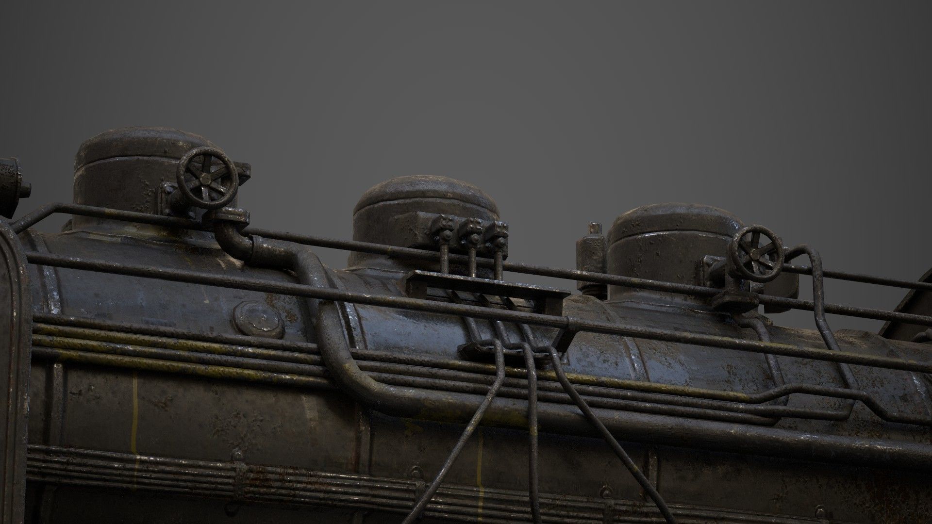  steam-The locomotive  Low-poly 3D model_7