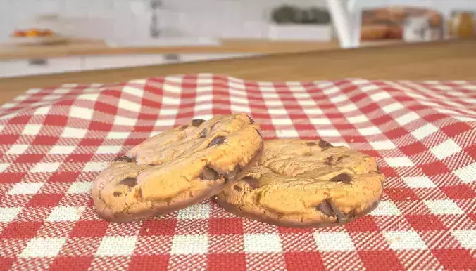 Chocolate Cookie Photoscan Low-poly 3D model