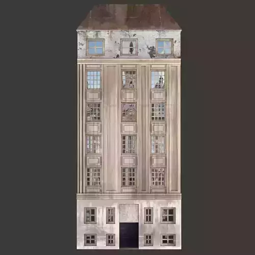 fecade2 building with windows and doors 3D model