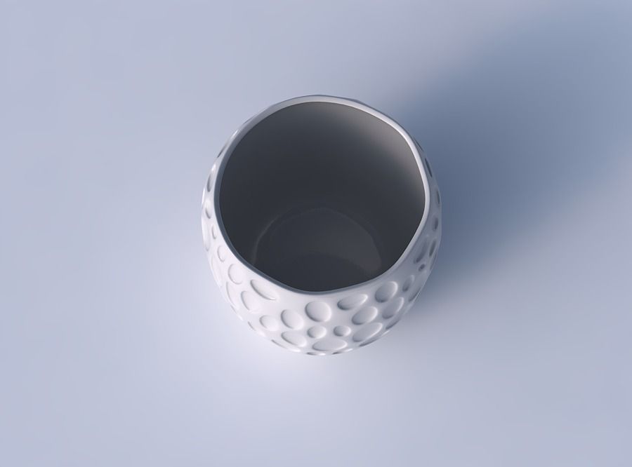 Bowl cylindrical with bubbles 3D print model_2