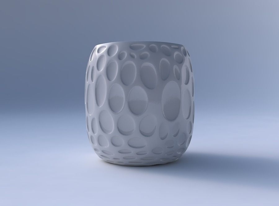 Bowl cylindrical with bubbles 3D print model_4