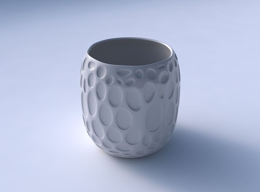 Bowl cylindrical with bubbles 3D print model_3