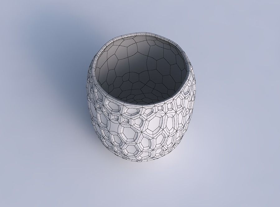 Bowl cylindrical with bubbles 3D print model_6