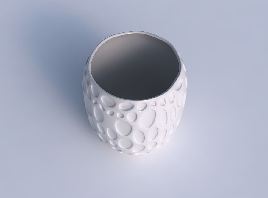 Bowl cylindrical with bubbles 3D print model_1