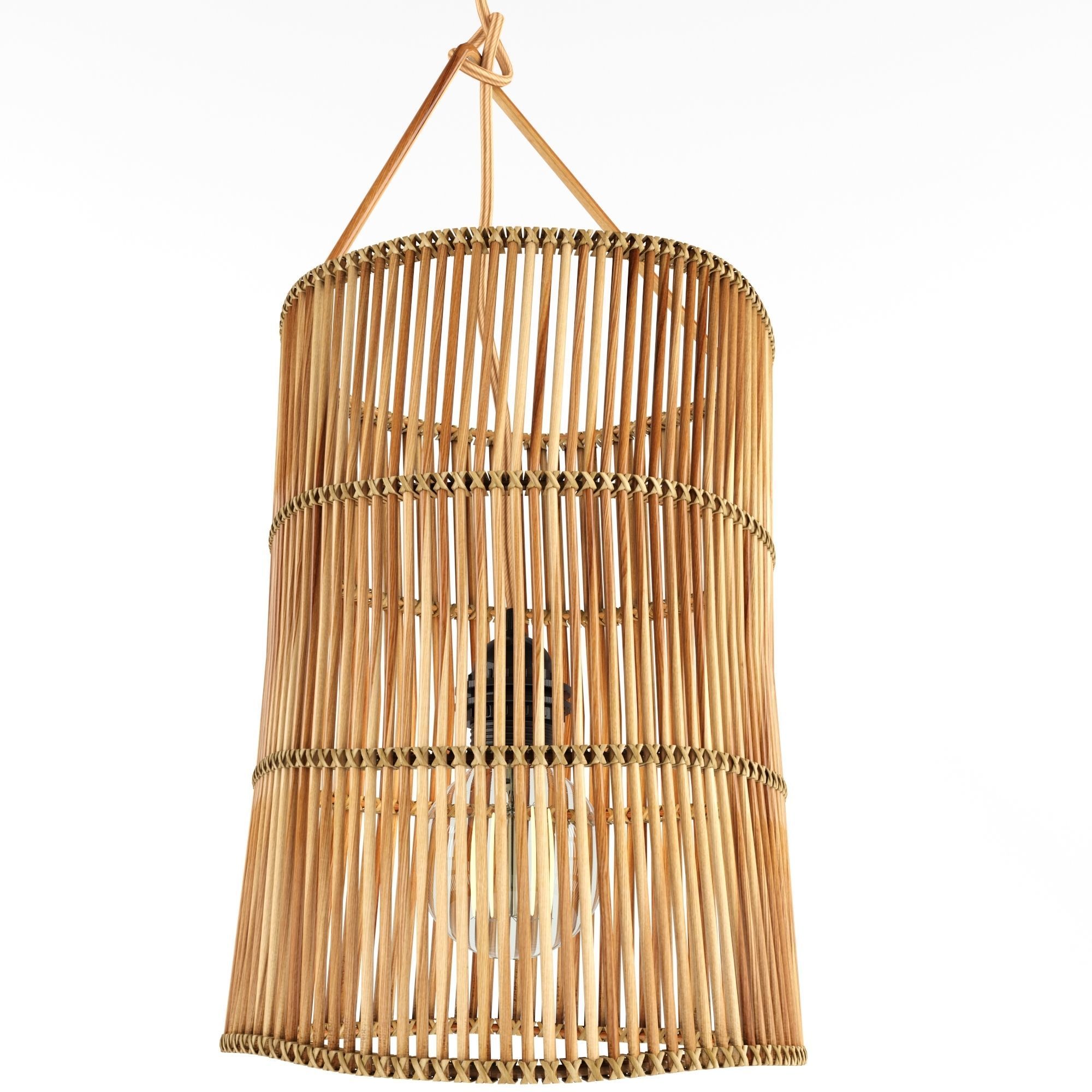 Bamboo rattan lamp 25 3D model_1