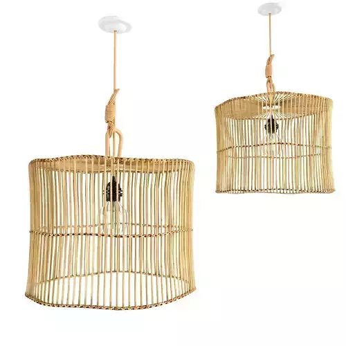 Rattan lamp bamboo 26 3D model