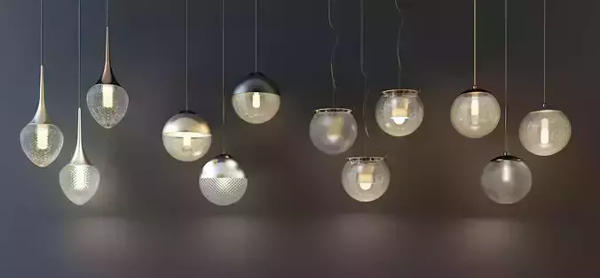 droplight lamp Low-poly 3D model