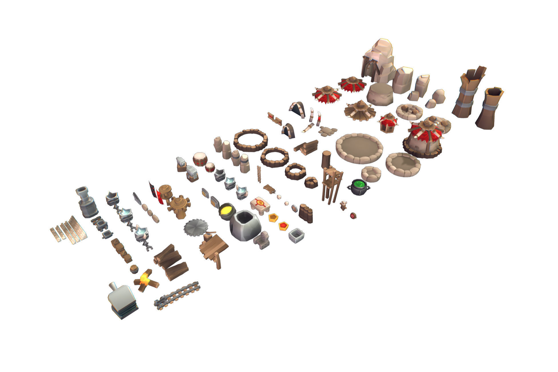 Orc RTS Building Set - Proto Series Low-poly 3D model_10
