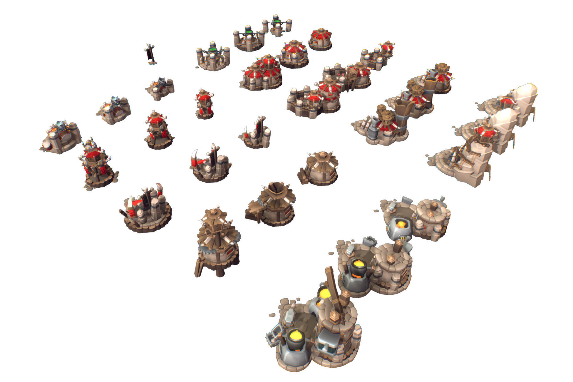 Orc RTS Building Set - Proto Series Low-poly 3D model_7