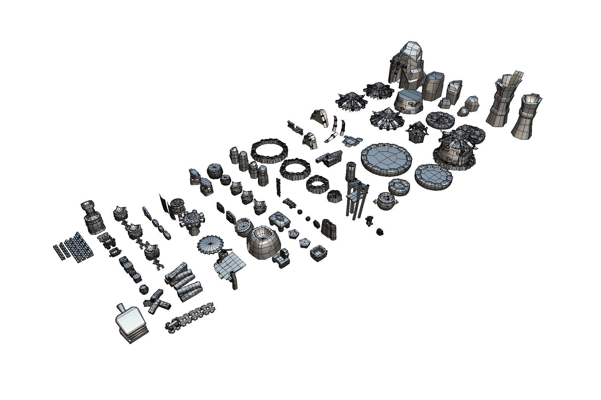 Orc RTS Building Set - Proto Series Low-poly 3D model_11