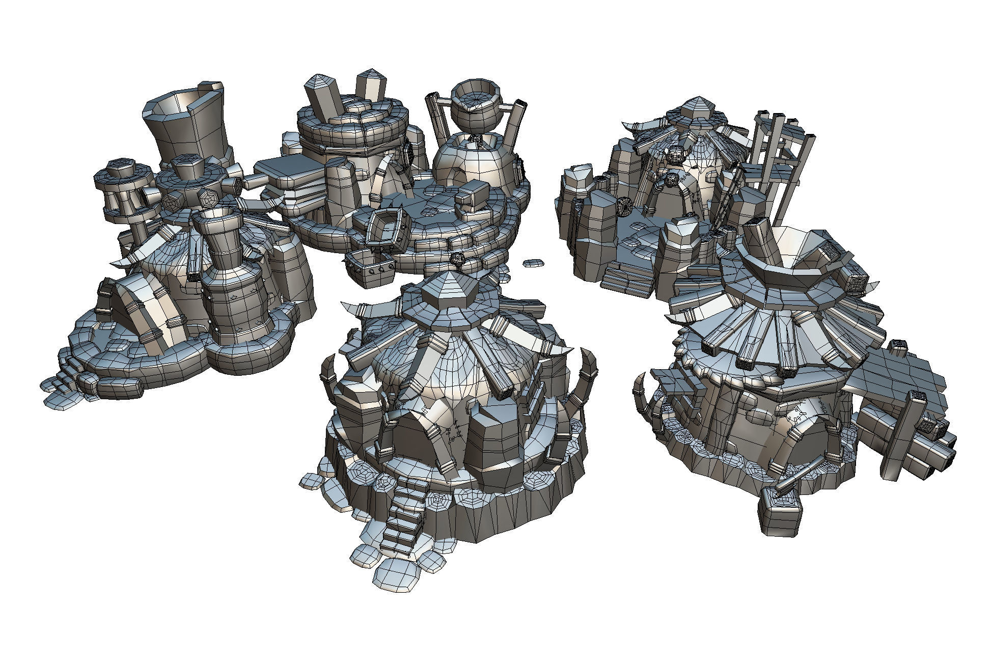 Orc RTS Building Set - Proto Series Low-poly 3D model_4
