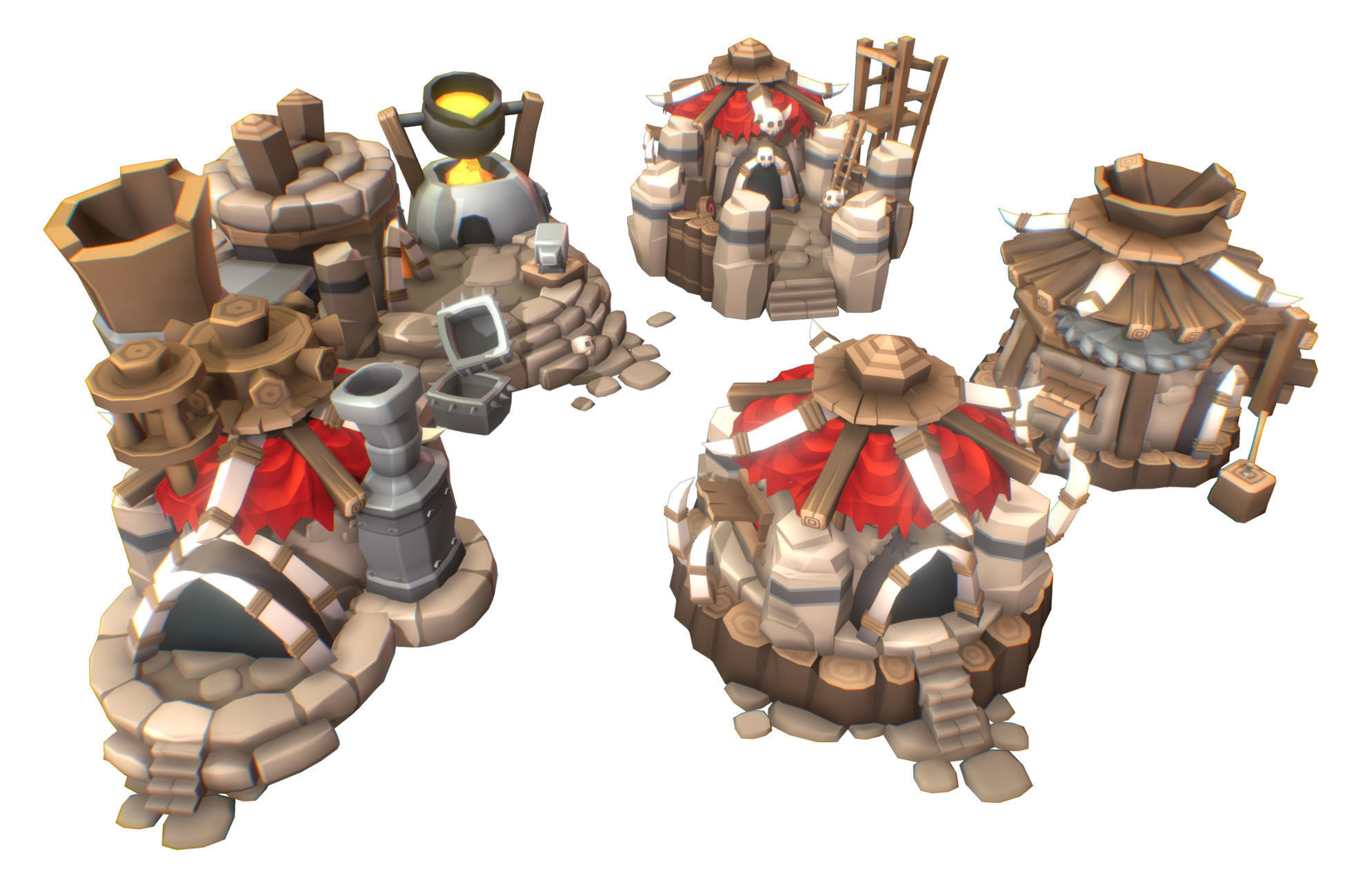 Orc RTS Building Set - Proto Series Low-poly 3D model_2