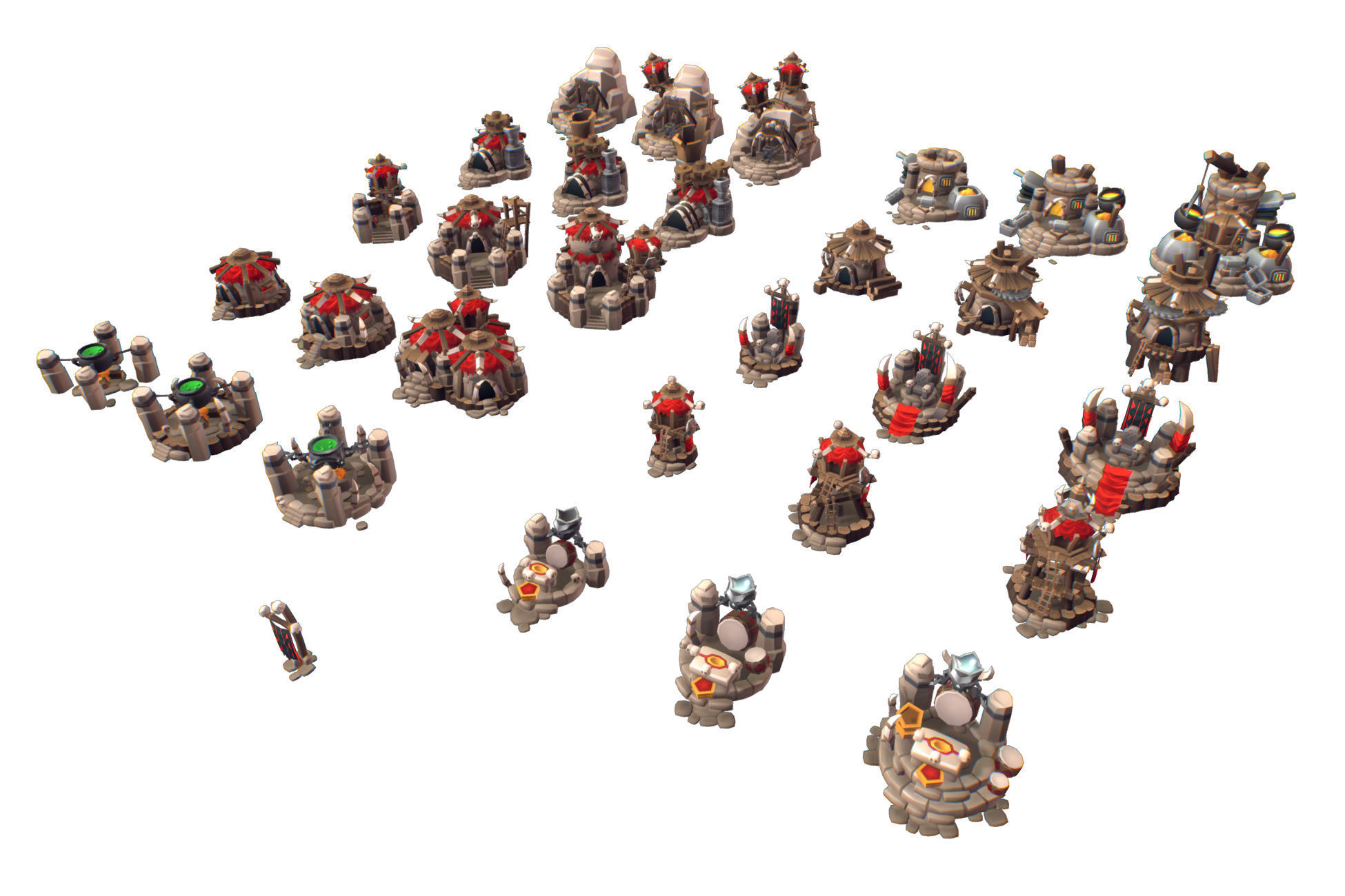 Orc RTS Building Set - Proto Series Low-poly 3D model_5