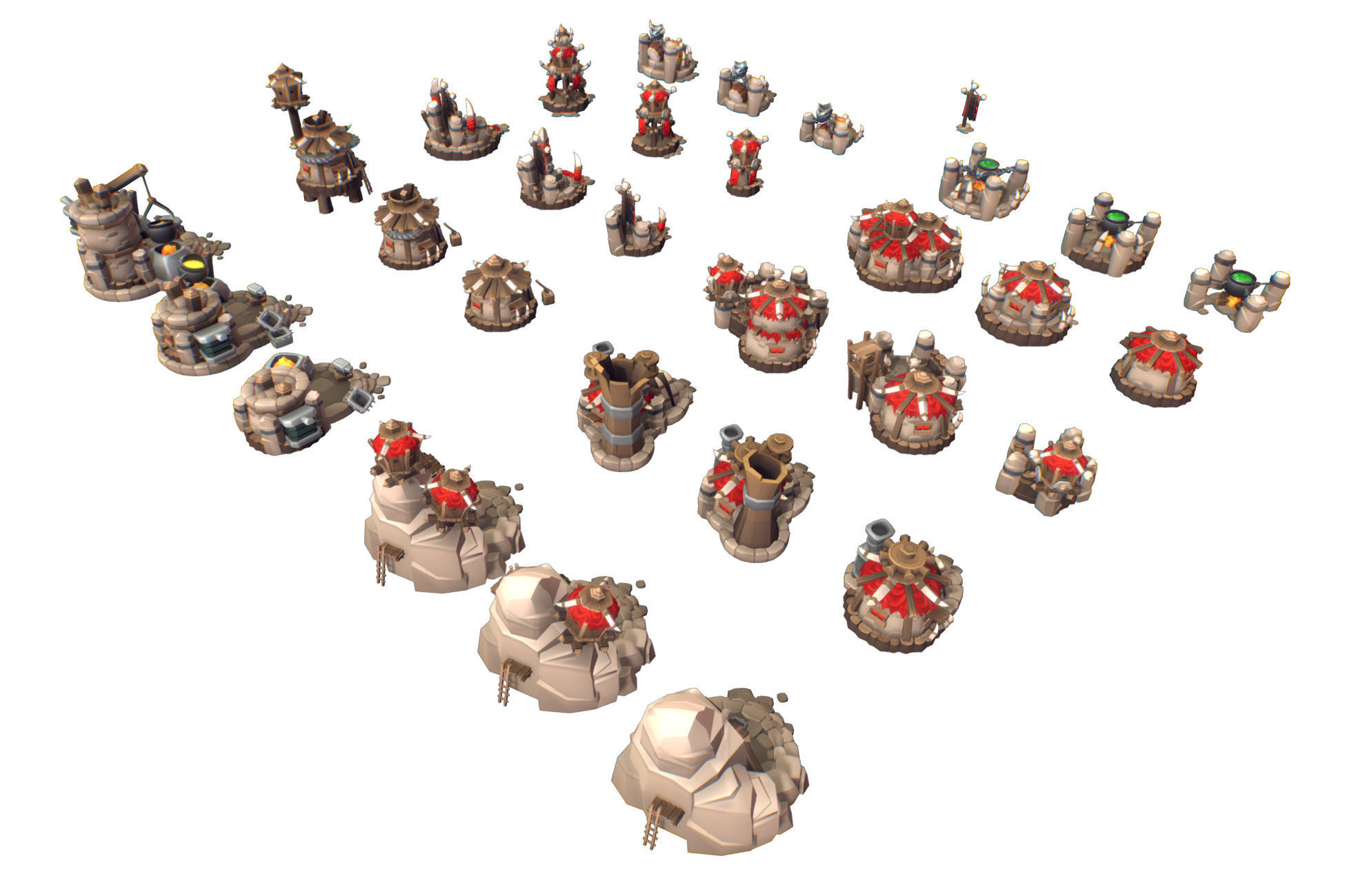 Orc RTS Building Set - Proto Series Low-poly 3D model_8