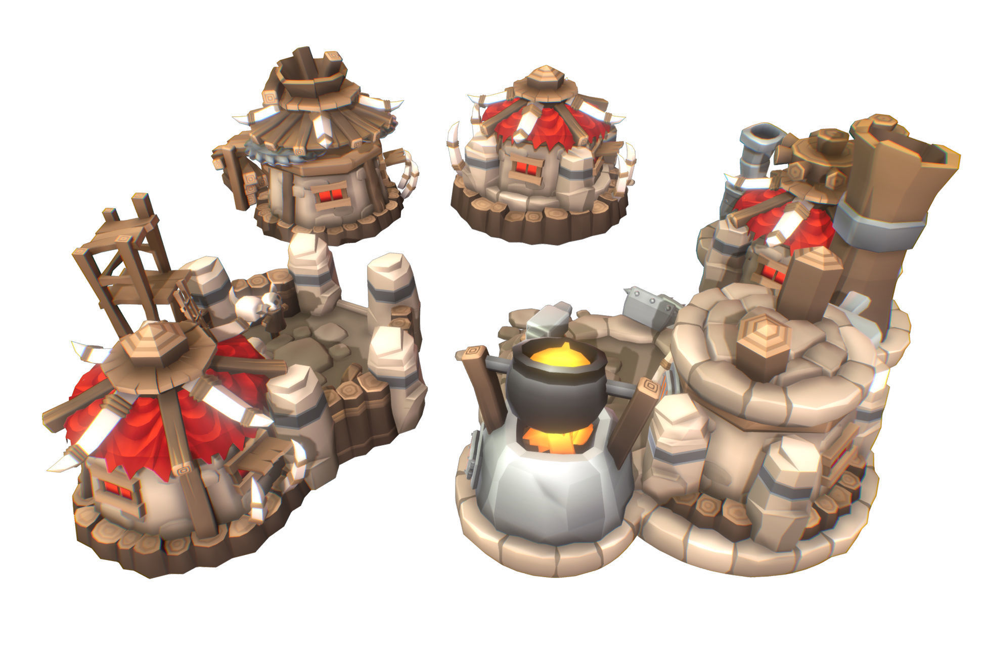 Orc RTS Building Set - Proto Series Low-poly 3D model_3