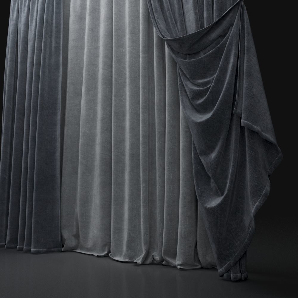 Curtain Grey-22 3D model_2