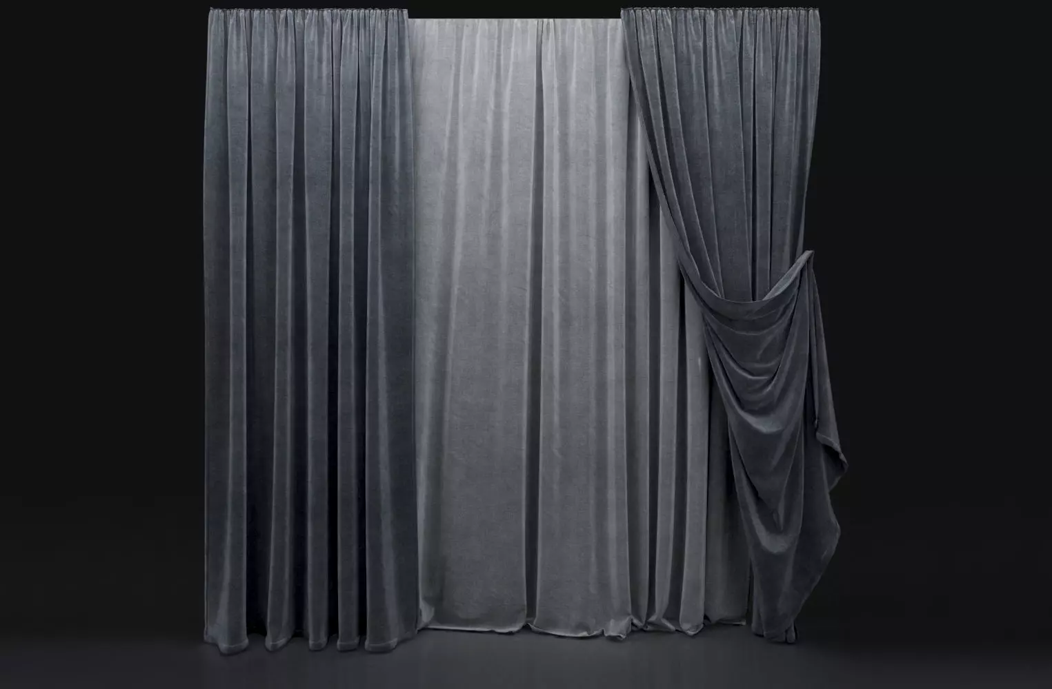 Curtain Grey-22 3D model_0