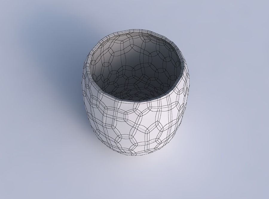 Bowl cylindrical with fine organic cells 3D print model_6