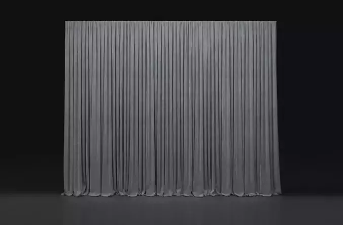 Curtain Grey-8 3D model