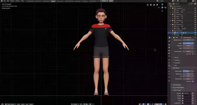 Amy Boy Stylized Character No1 for Blender Cycles and Eevee