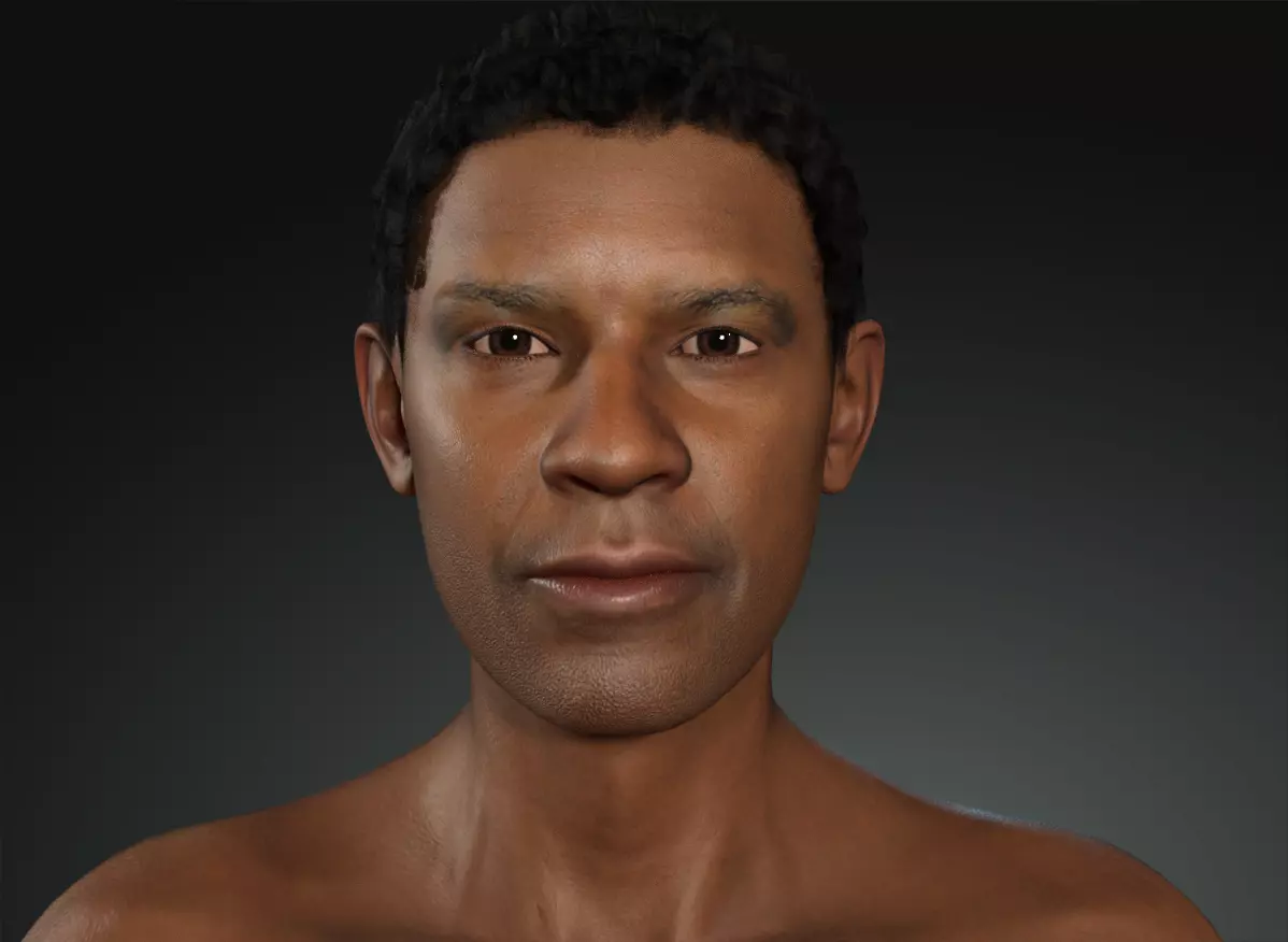 denzel man with no shirt Low-poly 3D model_0