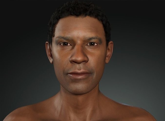 denzel man with no shirt Low-poly 3D model