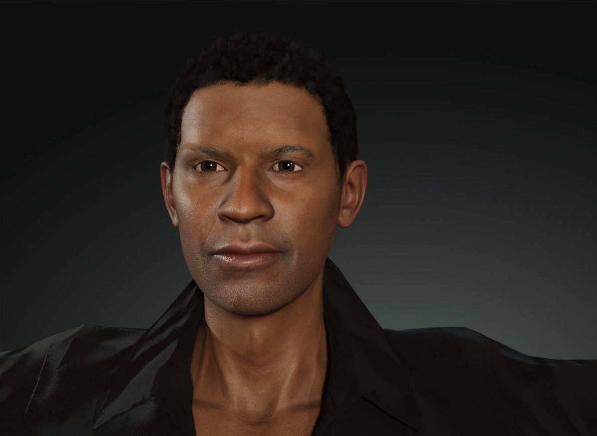 denzel man with no shirt Low-poly 3D model_3