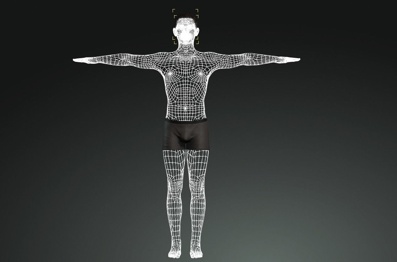 denzel man with no shirt Low-poly 3D model_8