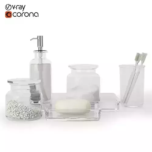 Restoration Hardware Pharmacy Clear Glass Bath Accessories