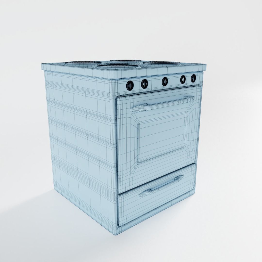 Vintage Electric Stove 3D model_5