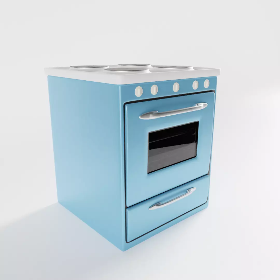 Vintage Electric Stove 3D model_0