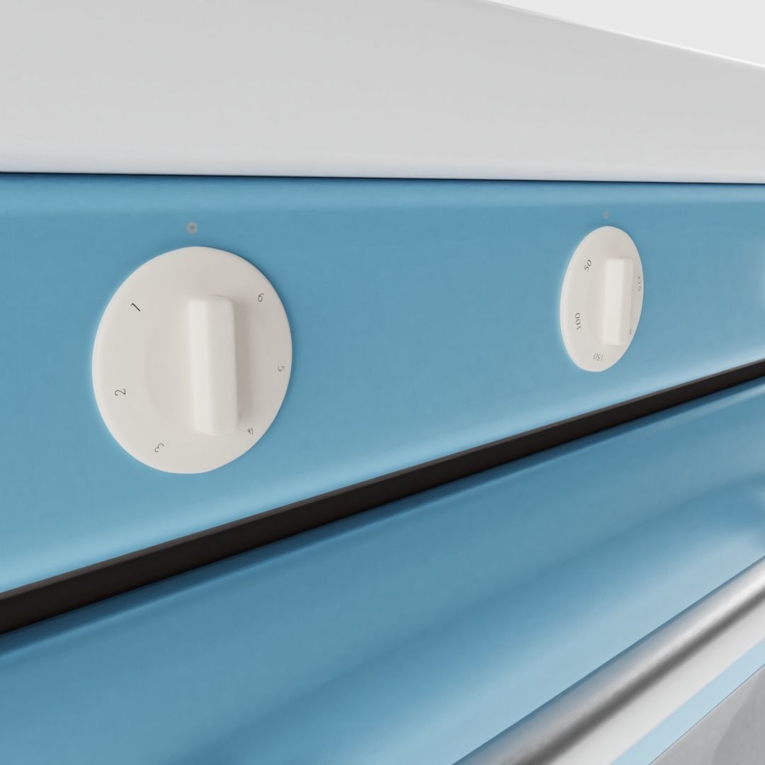 Vintage Electric Stove 3D model_3