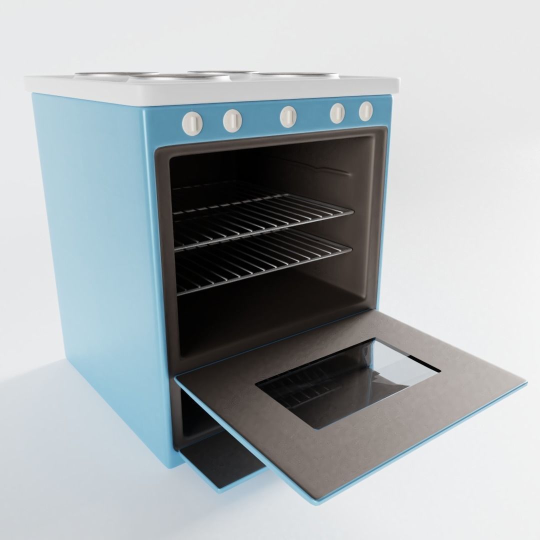 Vintage Electric Stove 3D model_1