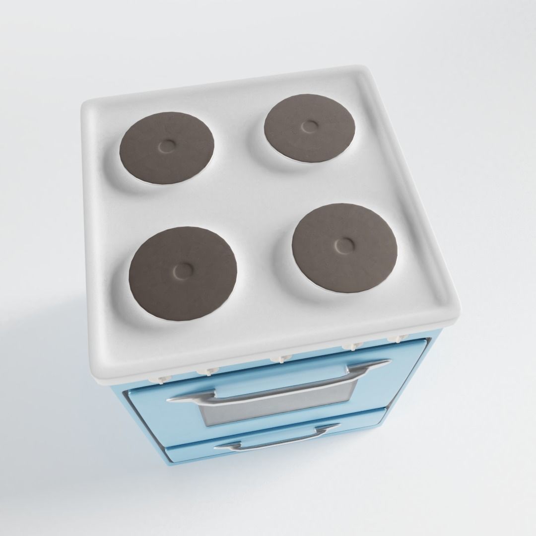Vintage Electric Stove 3D model_2