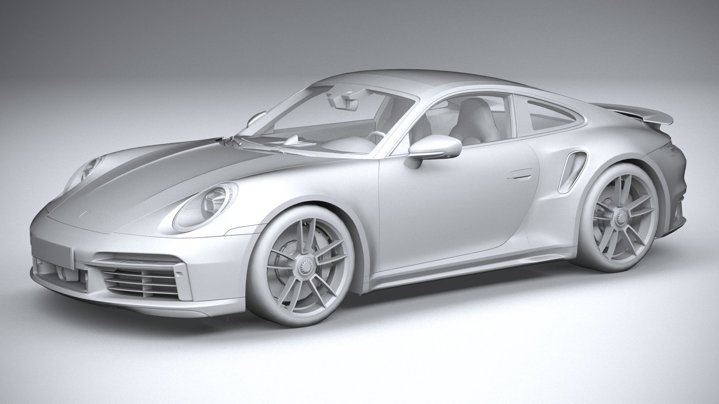 Porsche 911 Turbo S 2021 lowpoly Low-poly 3D model_25