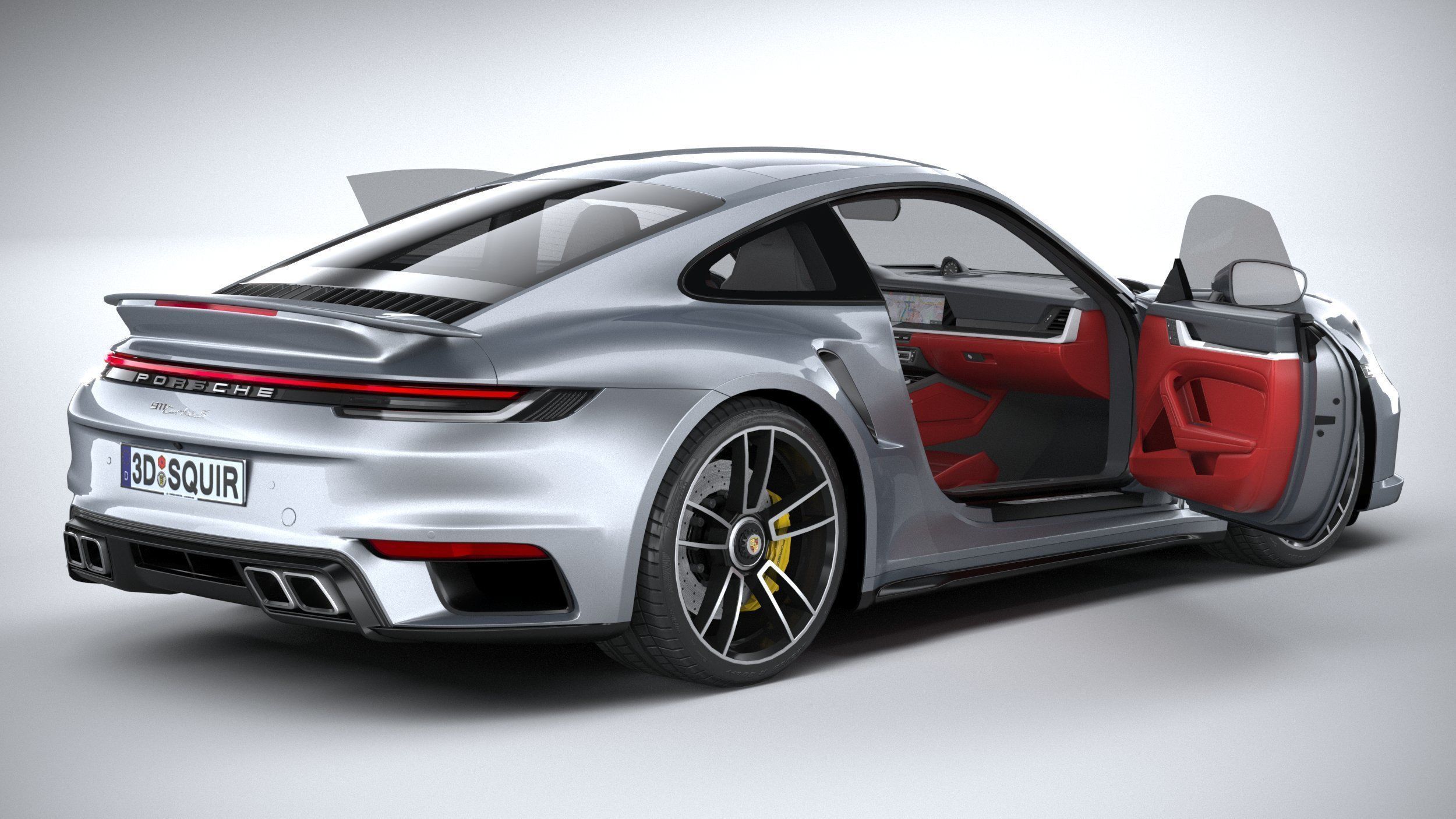 Porsche 911 Turbo S 2021 lowpoly Low-poly 3D model_24