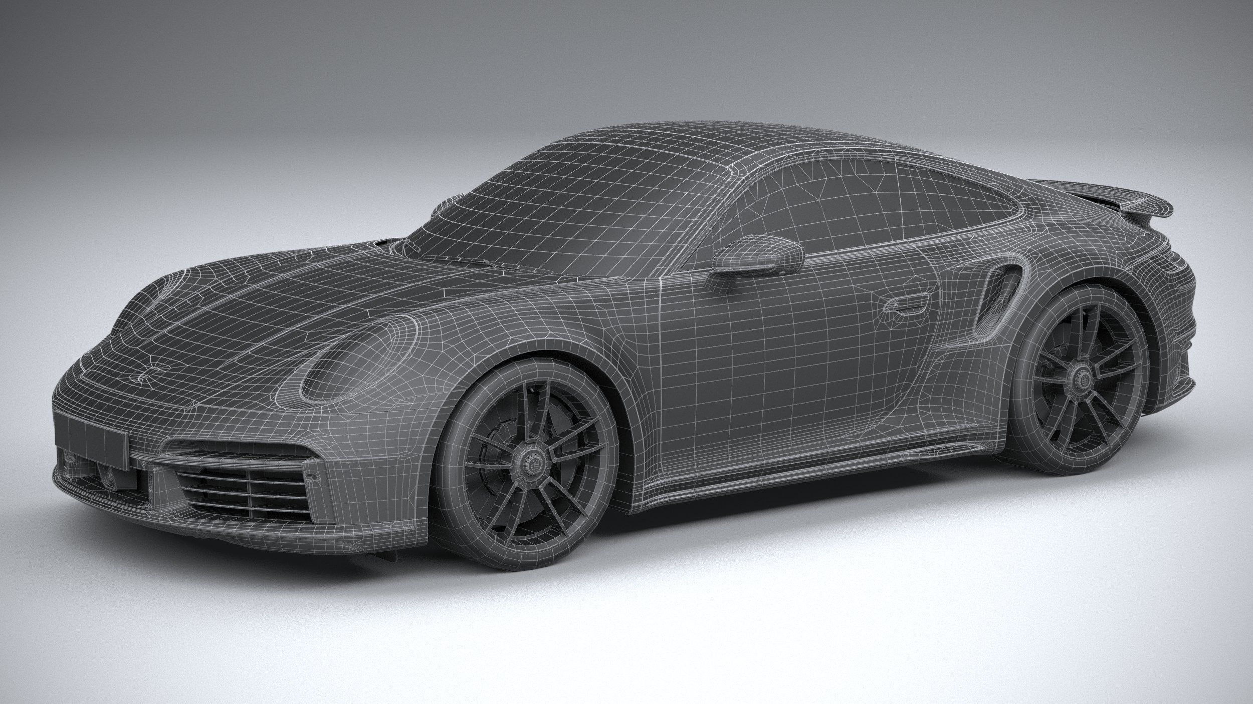 Porsche 911 Turbo S 2021 lowpoly Low-poly 3D model_36