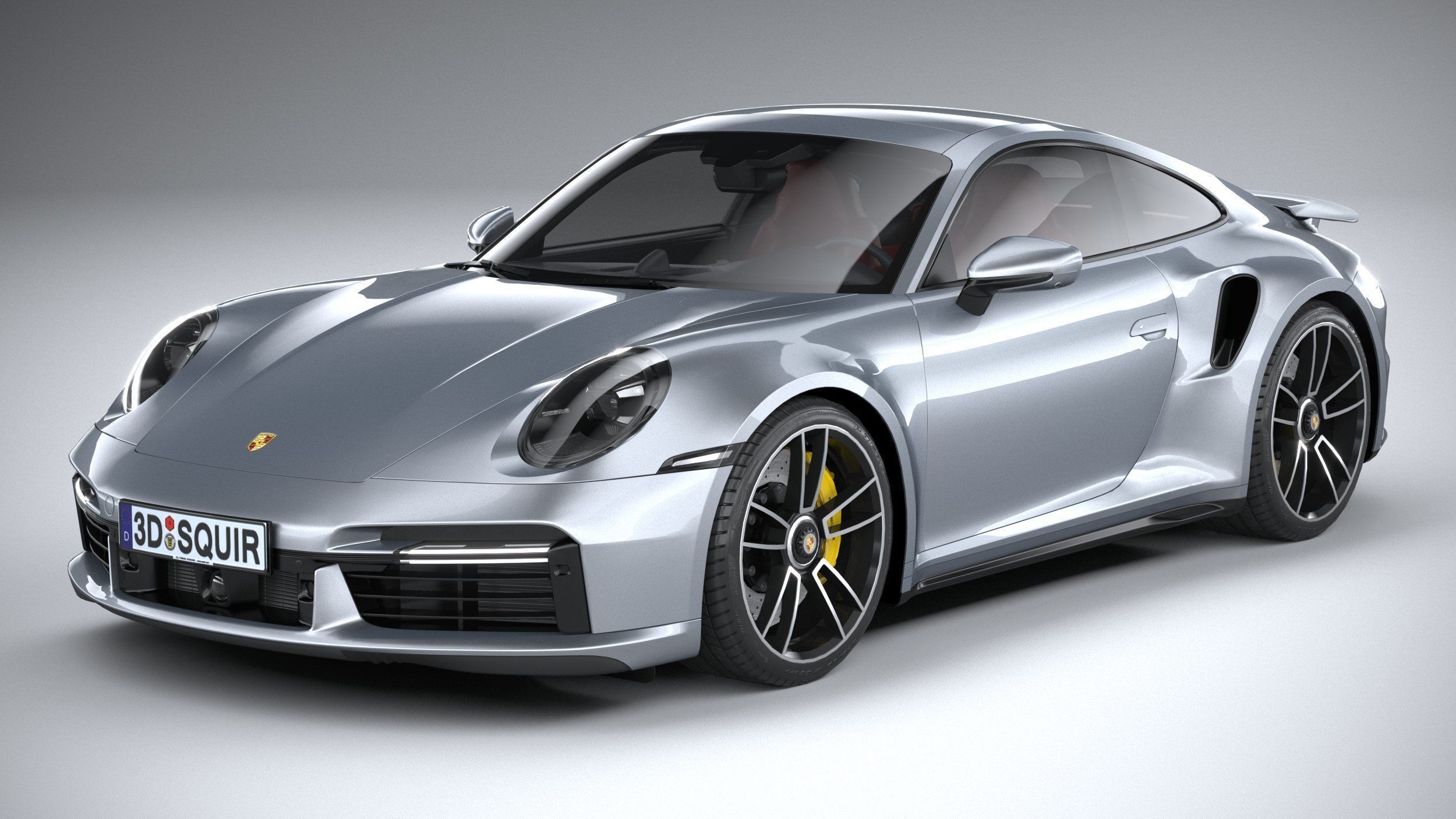 Porsche 911 Turbo S 2021 lowpoly Low-poly 3D model_1