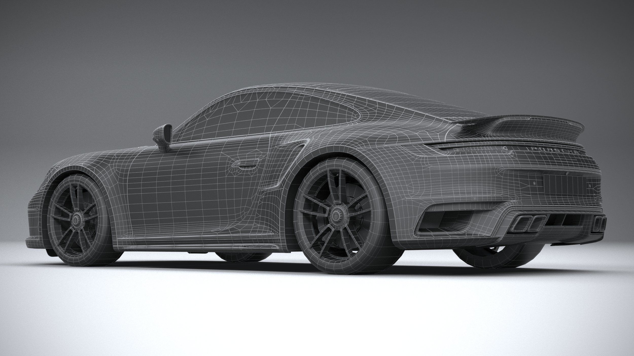 Porsche 911 Turbo S 2021 lowpoly Low-poly 3D model_38