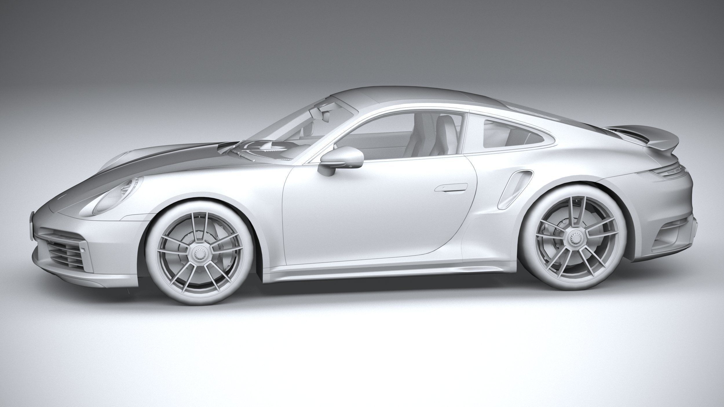 Porsche 911 Turbo S 2021 lowpoly Low-poly 3D model_28