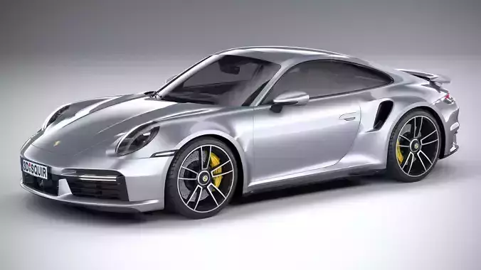 Porsche 911 Turbo S 2021 lowpoly Low-poly 3D model
