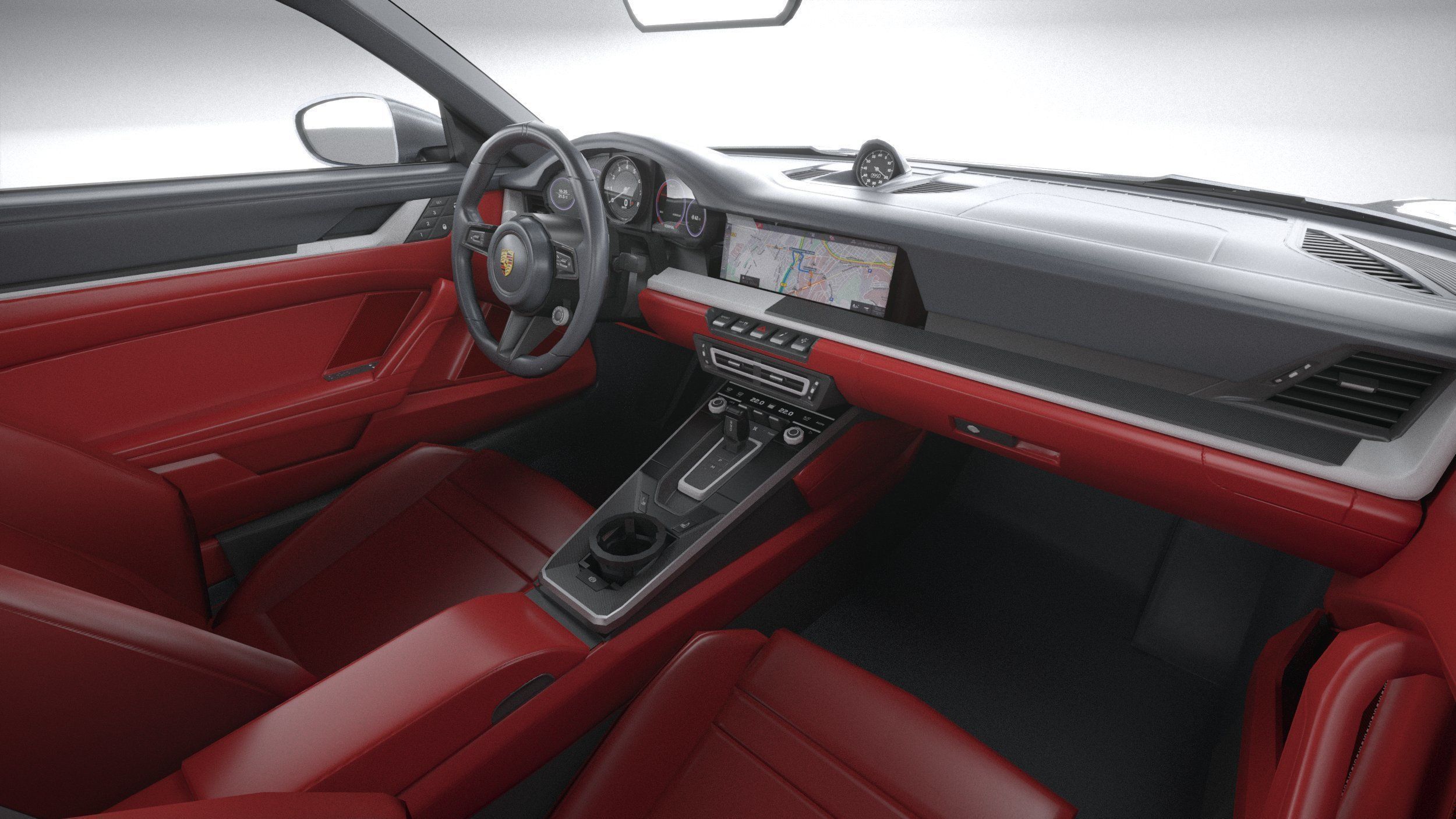 Porsche 911 Turbo S 2021 lowpoly Low-poly 3D model_32